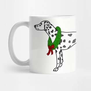 Festive Dalmatian in Wreath Mug